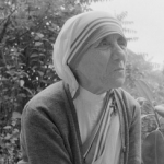 Mother Teresa image in black and white