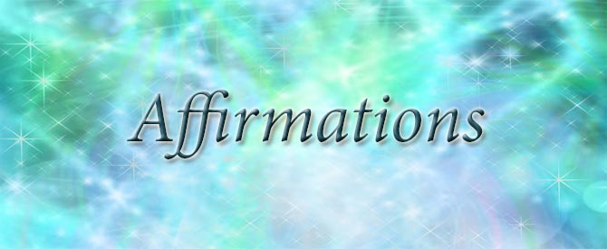 The word Affirmations on colourful background