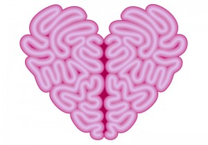 Pink, heart shaped brain vector image showing that the way to increase your faith lies in first believing. 