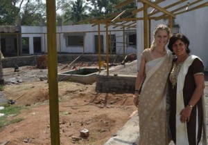 Lee Morgan (left) with Manisha Melwani at the site of the upcoming Integral Education & Therapy Centre for severely disabled children in Thiruvannamalai.