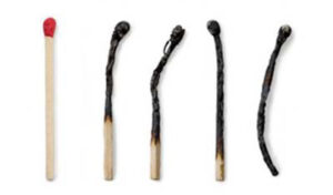 Burnt out matches to symbolic of the consequences of addiction
