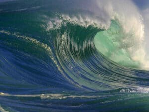 huge waves showing how all waves are one and the same ocean. Underlying all waves there is oneness. 