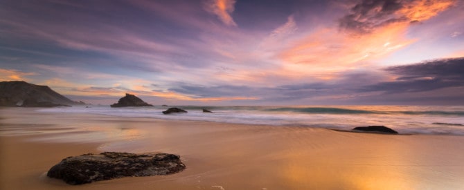 Beautiful beach at sunset for healing past hurts.