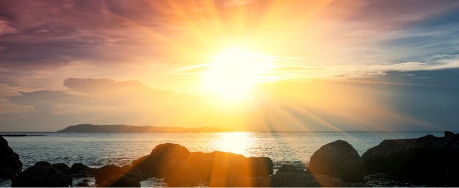 Beautiful sunrise with rocks in foreground symbolising how to build a relationship with God